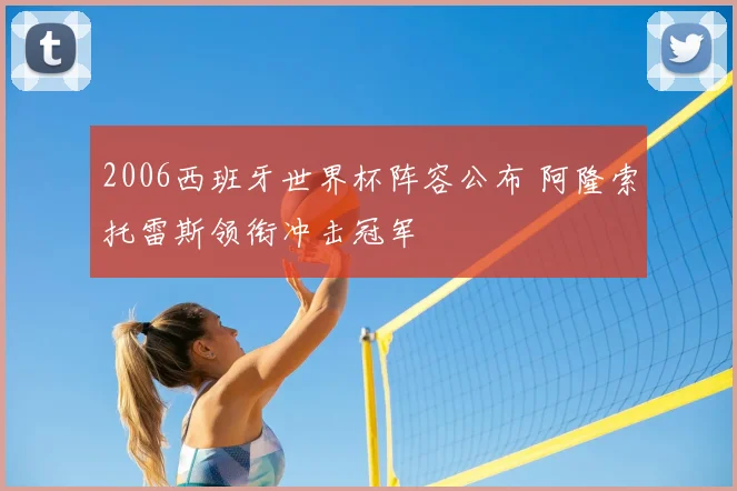 2006西班牙世界杯阵容公布 阿隆索托雷斯领衔冲击冠军